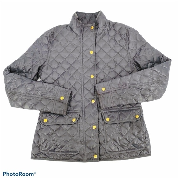 J. CREW Quilted Down Filled Gray Puffer Jacket Size S - Picture 2 of 10
